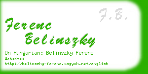 ferenc belinszky business card